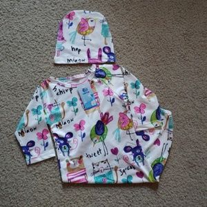 NIP baby girls nightgown and hat